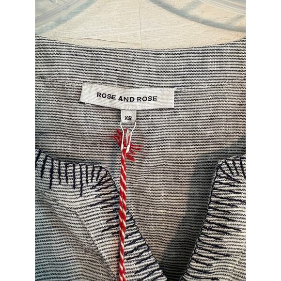 Rose & Rose Kitt Charcoal Trellis Applique Baloon Sleeve Top - Picture 4 of 8